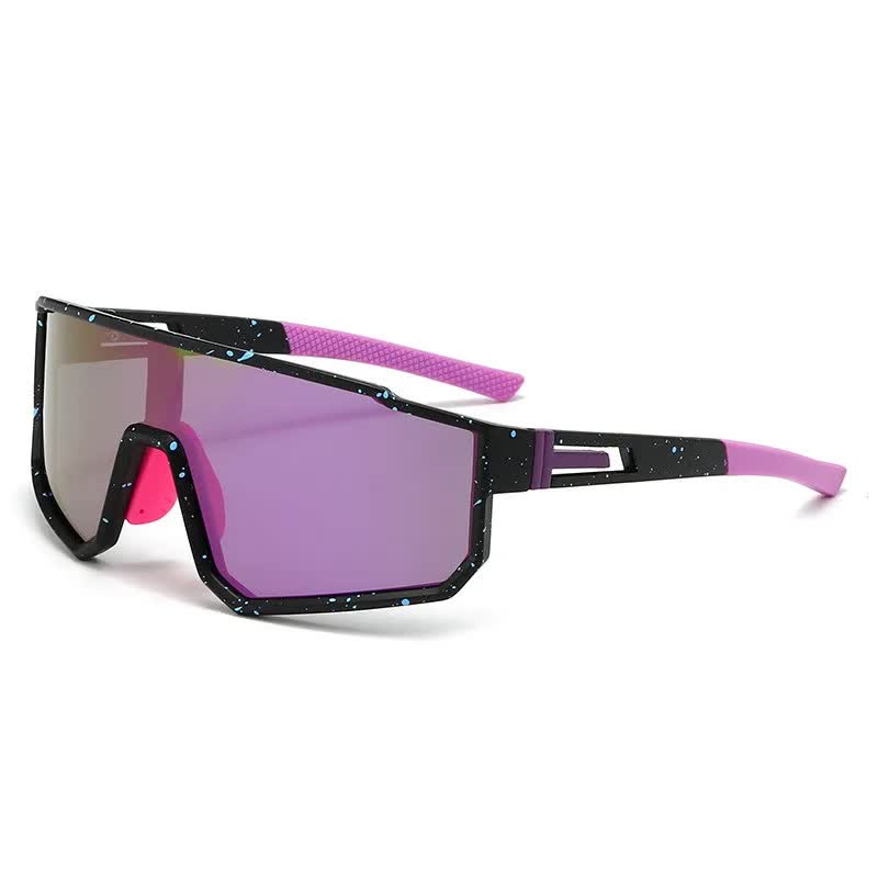 UV400 Sports Sunglasses with Polarized TAC Lens - Black/Purple Main image