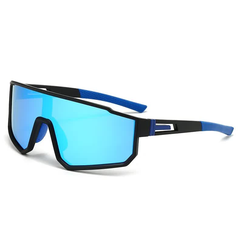 UV400 Sports Sunglasses with Polarized TAC Lens - Black/Blue Main image