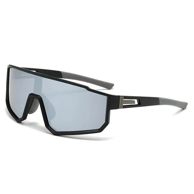 UV400 Sports Sunglasses with Polarized TAC Lens - Black/Silver Main image