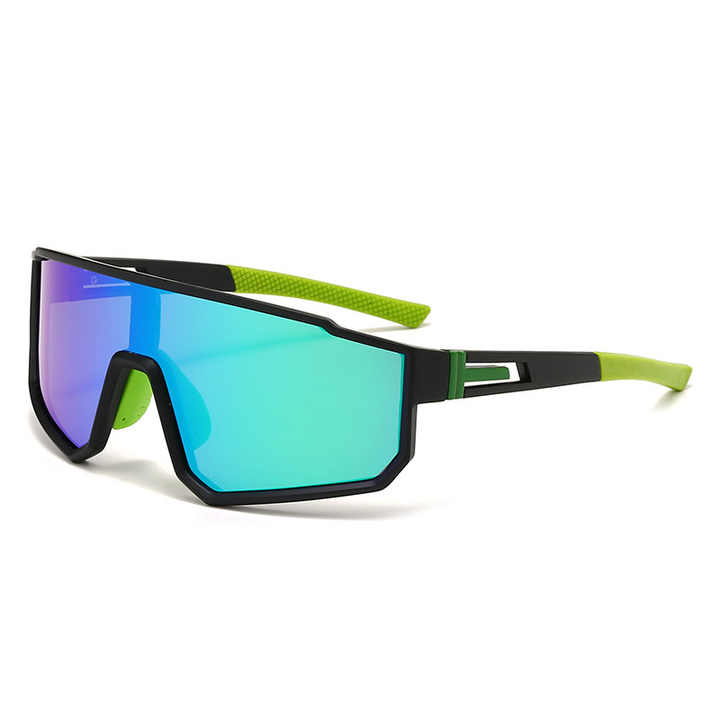 UV400 Sports Sunglasses with Polarized TAC Lens - Black/Green Main image