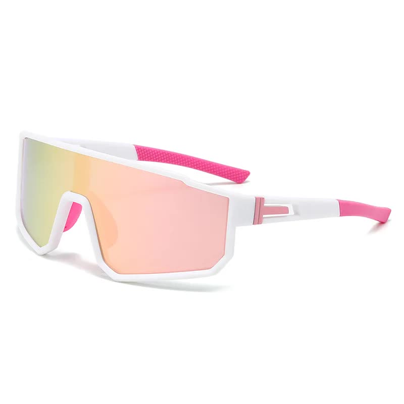 UV400 Sports Sunglasses with Polarized TAC Lens - White/Pink Main image