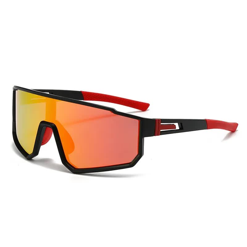 UV400 Sports Sunglasses with Polarized TAC Lens - Black/Red Main image