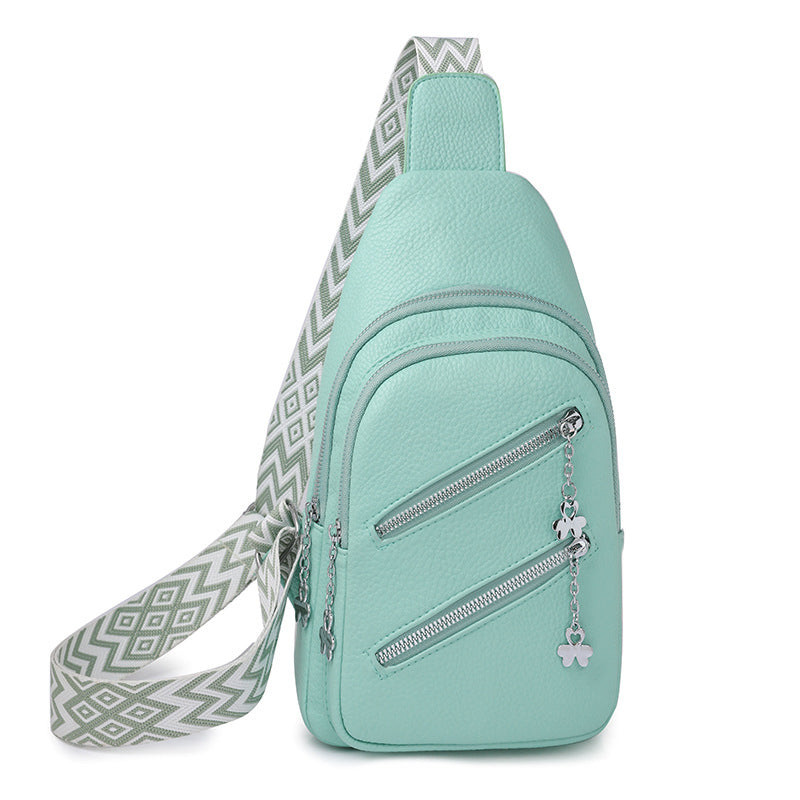 Waterproof Crossbody Sling Bag with Adjustable Strap - Mint Green Main image