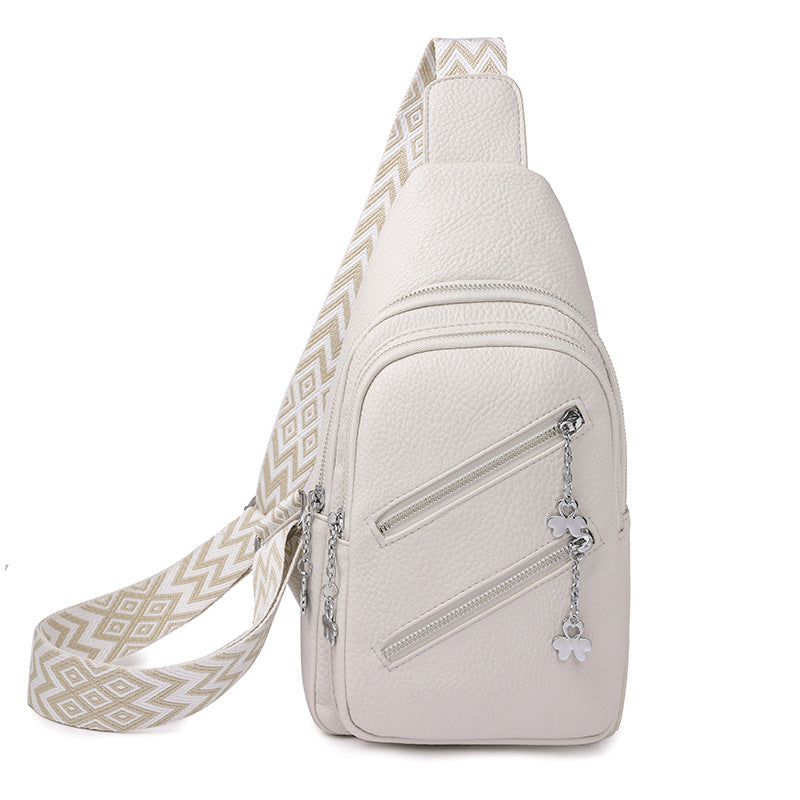Waterproof Crossbody Sling Bag with Adjustable Strap - White Main image