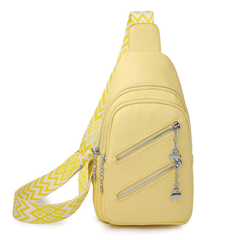 Waterproof Crossbody Sling Bag with Adjustable Strap - Yellow Main image