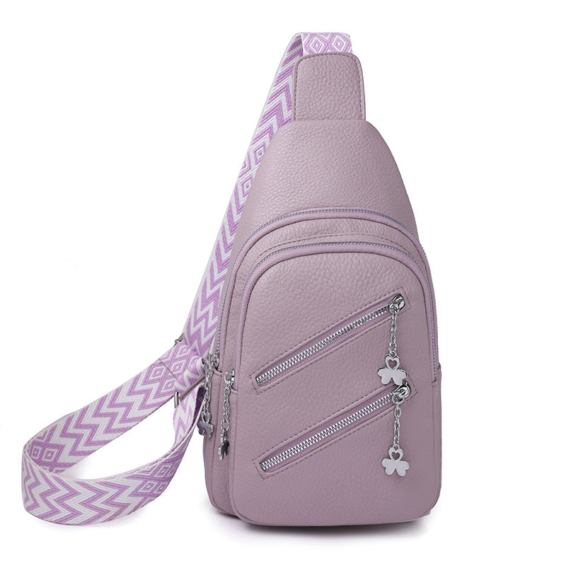 Waterproof Crossbody Sling Bag with Adjustable Strap - Purple Main image