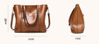 Elegant PU Leather Tote Bag with Detachable Strap - Black
