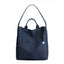 Blue Minimalist Nylon Tote Bag with Adjustable Shoulder Strap, Large Capacity