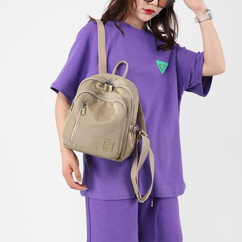 Blue Mini Nylon Multi-Compartment Backpack - Lightweight and Stylish Everyday Bag Secondary image