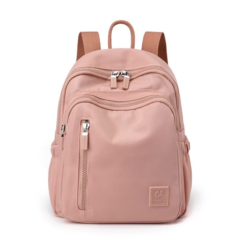 Pink Mini Nylon Multi-Compartment Backpack - Lightweight and Stylish Everyday Bag Main image