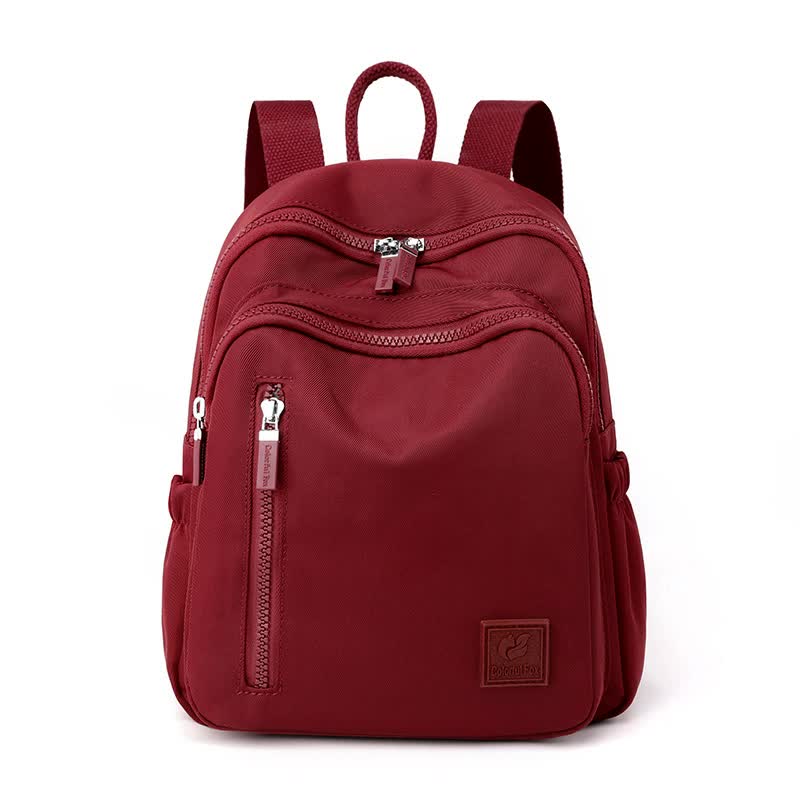 Red Mini Nylon Multi-Compartment Backpack - Lightweight and Stylish Everyday Bag Main image