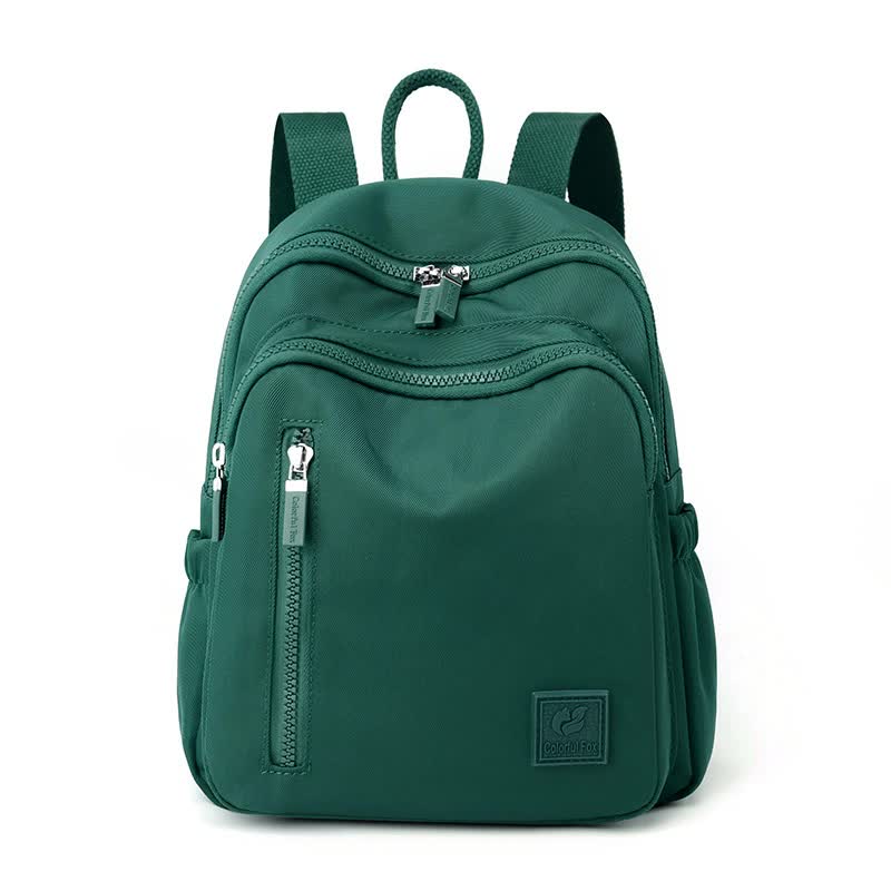 Dark Green Mini Nylon Multi-Compartment Backpack - Lightweight and Stylish Everyday Bag Main image