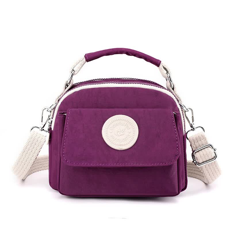 Purple Compact Nylon Crossbody Bag - Stylish and Versatile Shoulder Purse Main image