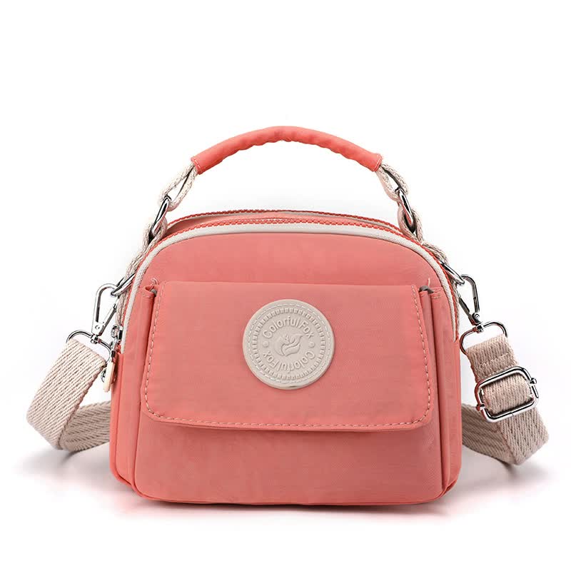 Pink Compact Nylon Crossbody Bag - Stylish and Versatile Shoulder Purse Main image