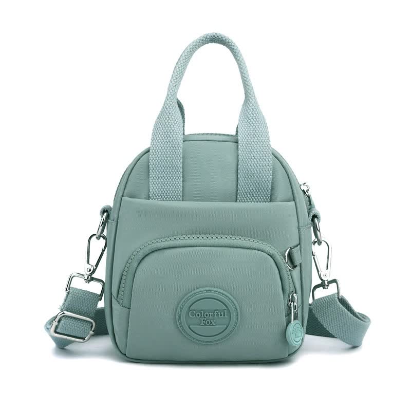 Green Mini Waterproof Nylon Backpack - Lightweight Casual Crossbody Bag Main image