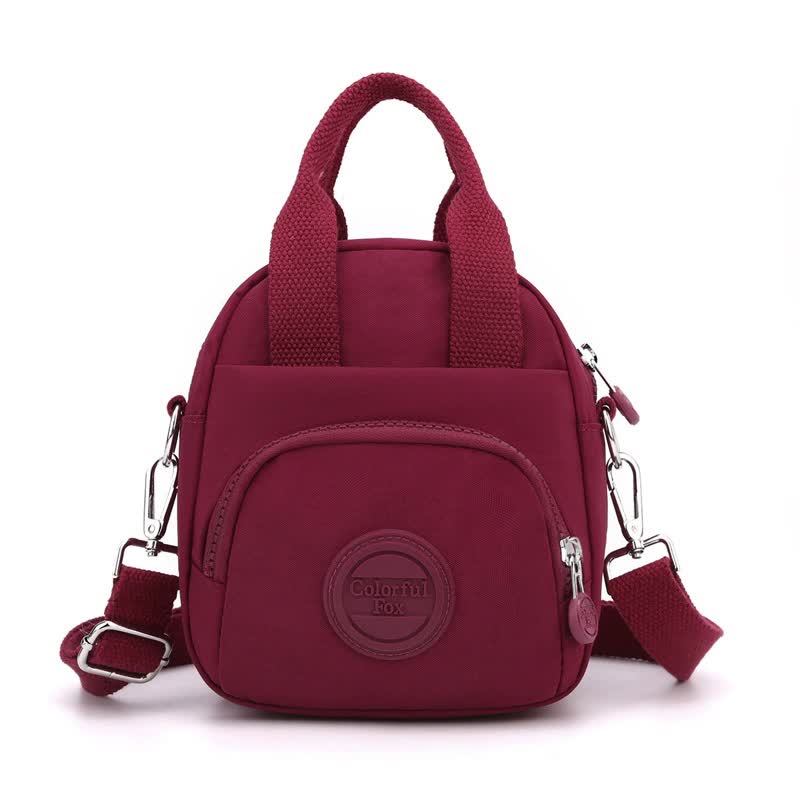 Red Mini Waterproof Nylon Backpack - Lightweight Casual Crossbody Bag Main image