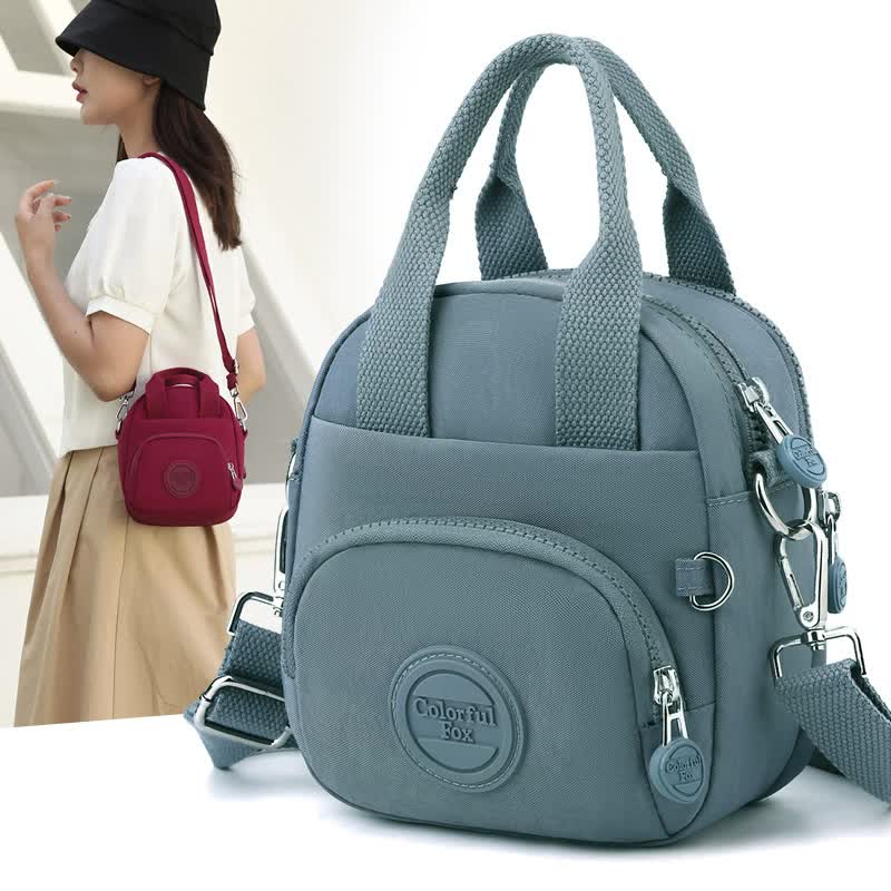 Red Mini Waterproof Nylon Backpack - Lightweight Casual Crossbody Bag Secondary image