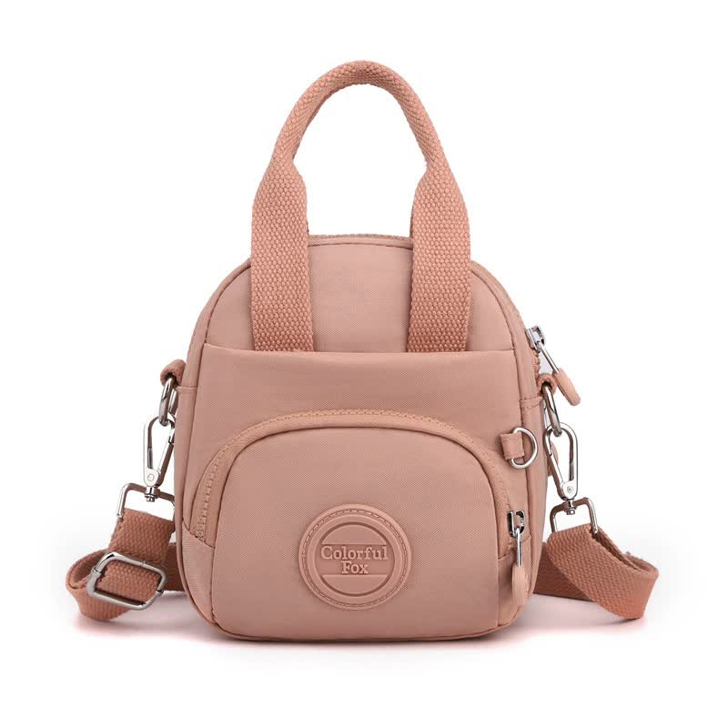 Pink Mini Waterproof Nylon Backpack - Lightweight Casual Crossbody Bag Main image