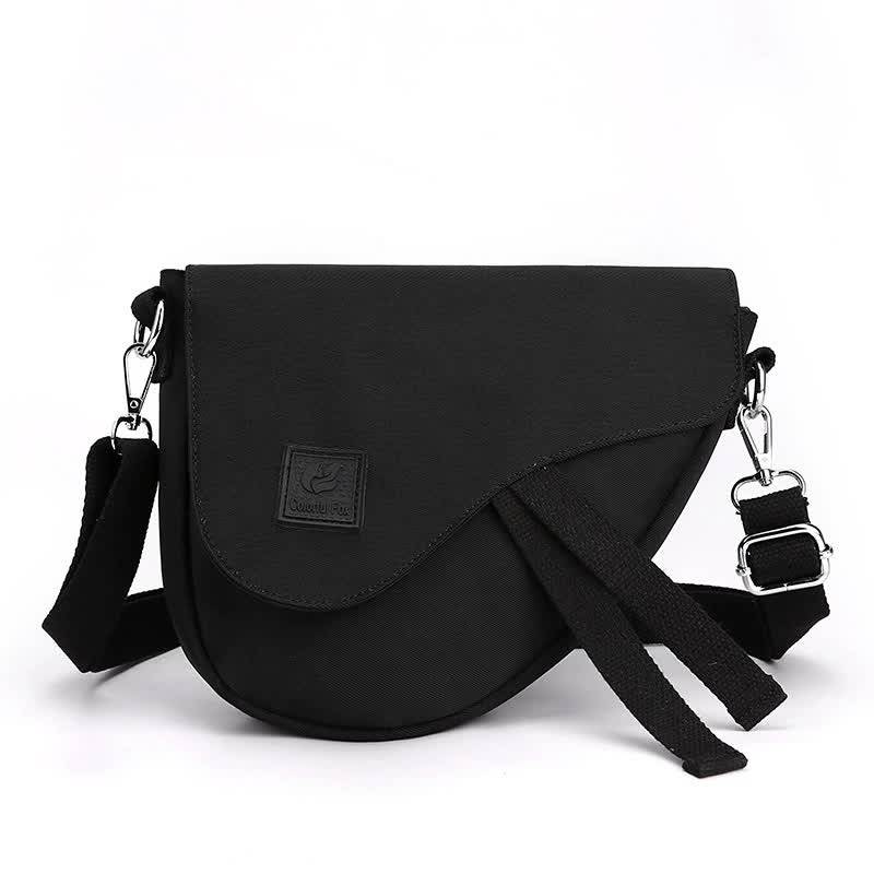 Black Compact Nylon Crossbody Shoulder Bag - Stylish and Lightweight Sling Purse Main image