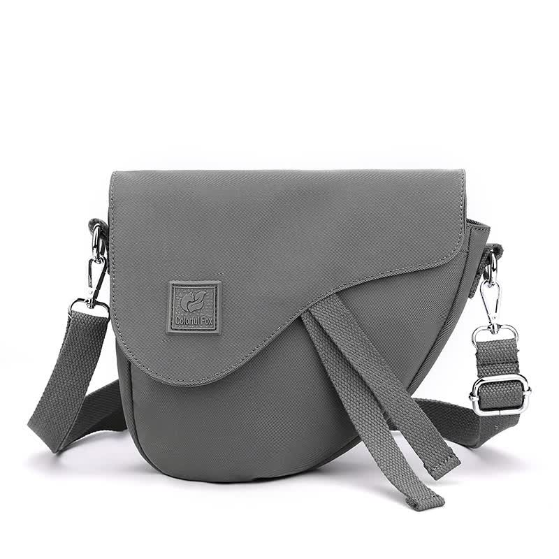 Gray Compact Nylon Crossbody Shoulder Bag - Stylish and Lightweight Sling Purse Main image