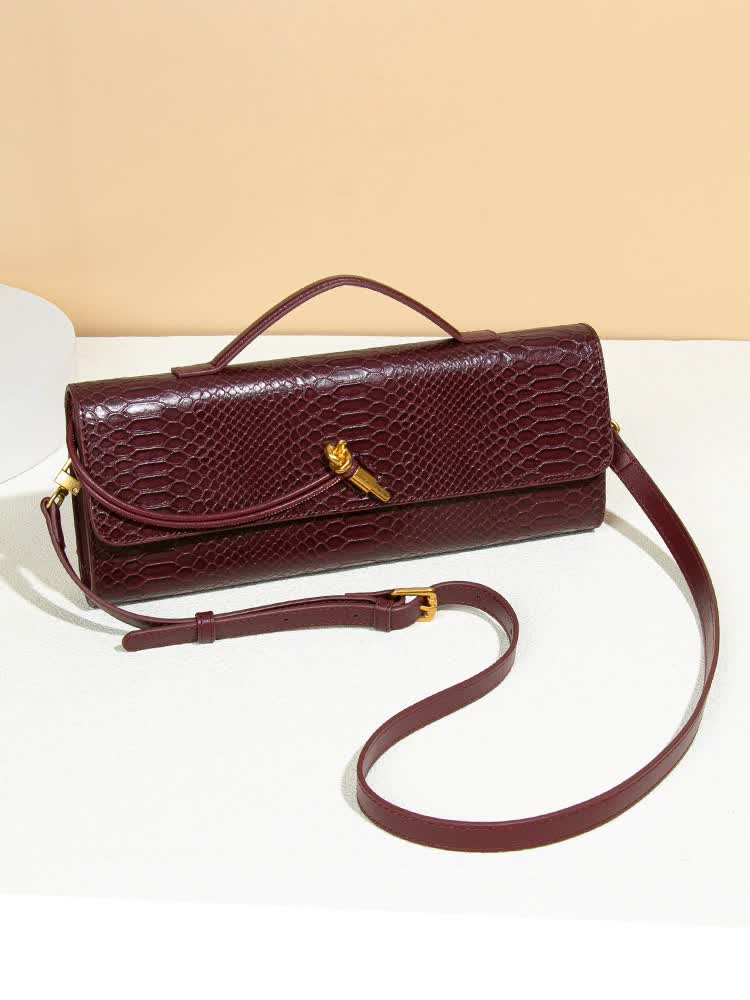 Green Elegant PU Leather Clutch Bag with Snake Print Design - Multi-color Options Secondary image