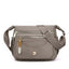 Coffee Nylon Crossbody Bag with Multiple Compartments - Compact and Stylish Design