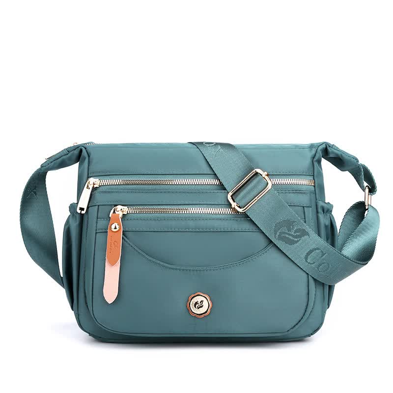 Light Blue Nylon Crossbody Bag with Multiple Compartments - Compact and Stylish Design Main image