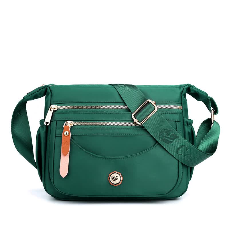 Green Nylon Crossbody Bag with Multiple Compartments - Compact and Stylish Design Main image