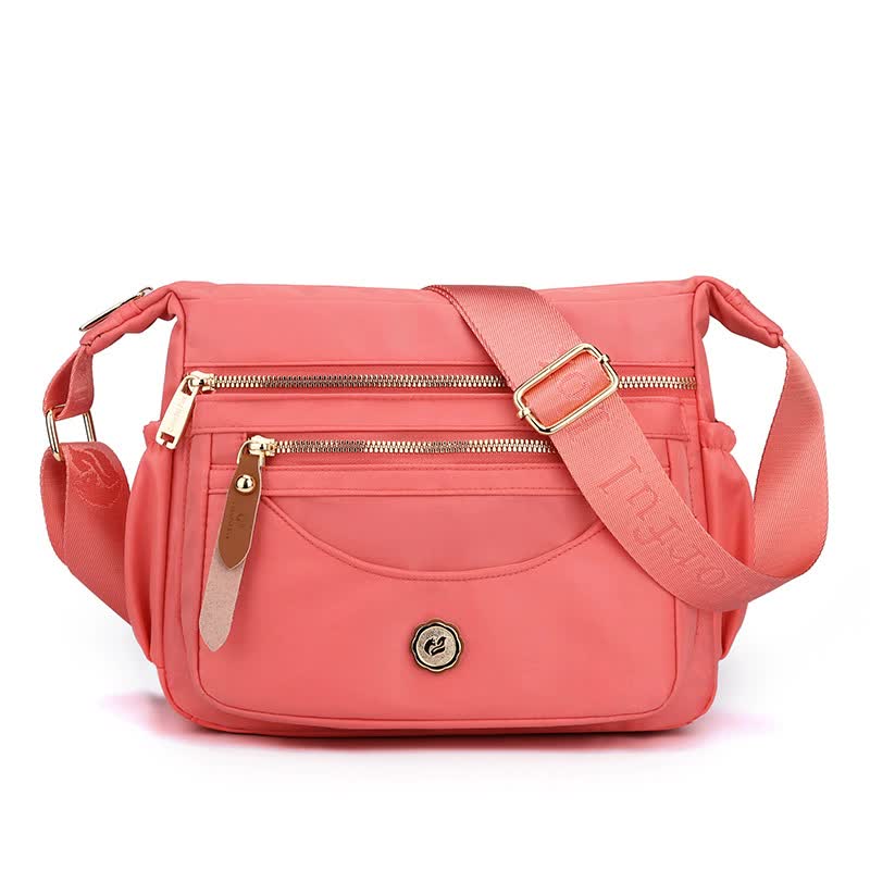 Pink Nylon Crossbody Bag with Multiple Compartments - Compact and Stylish Design Main image
