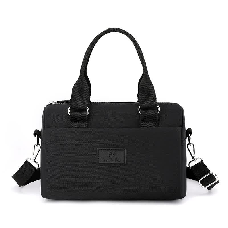 0486# Black Multifunctional Nylon Shoulder Bag - Lightweight and Spacious Handbag for Women, 27x18x14cm Main image
