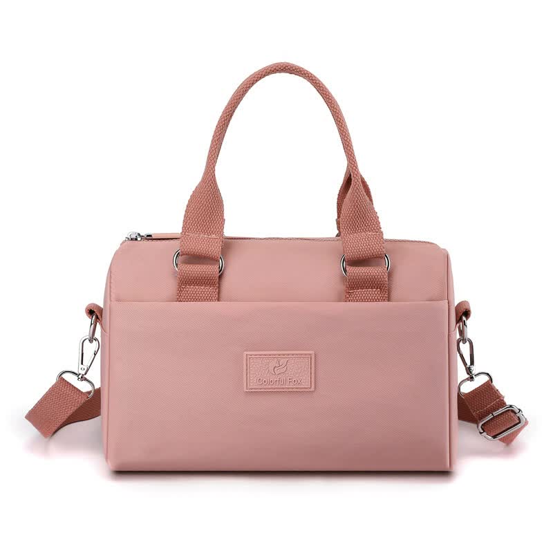 0486# Pink Multifunctional Nylon Shoulder Bag - Lightweight and Spacious Handbag for Women, 27x18x14cm Main image