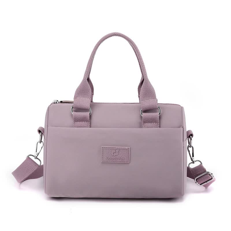 0486# Purple Multifunctional Nylon Shoulder Bag - Lightweight and Spacious Handbag for Women, 27x18x14cm Main image