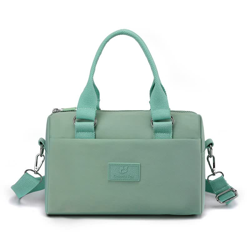 0486# Light Green Multifunctional Nylon Shoulder Bag - Lightweight and Spacious Handbag for Women, 27x18x14cm Main image