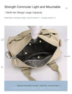 0486# Blue Multifunctional Nylon Shoulder Bag - Lightweight and Spacious Handbag for Women, 27x18x14cm