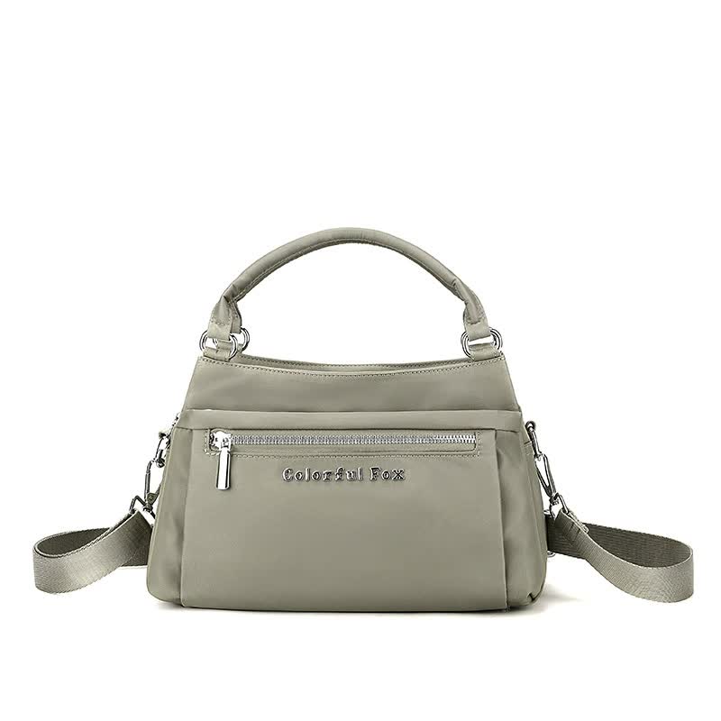 Mocha Gray Waterproof Nylon Crossbody Bag - Lightweight and Adjustable Strap Shoulder Bag for Women Main image