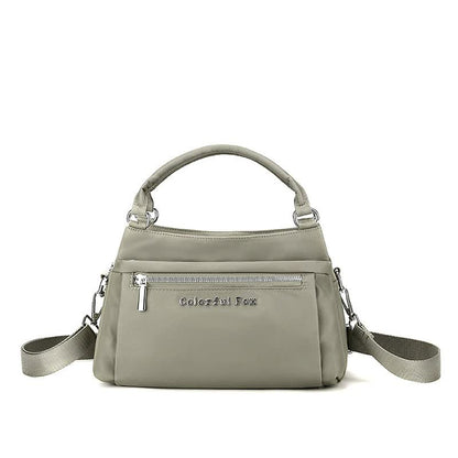 Mocha Gray Waterproof Nylon Crossbody Bag - Lightweight and Adjustable Strap Shoulder Bag for Women