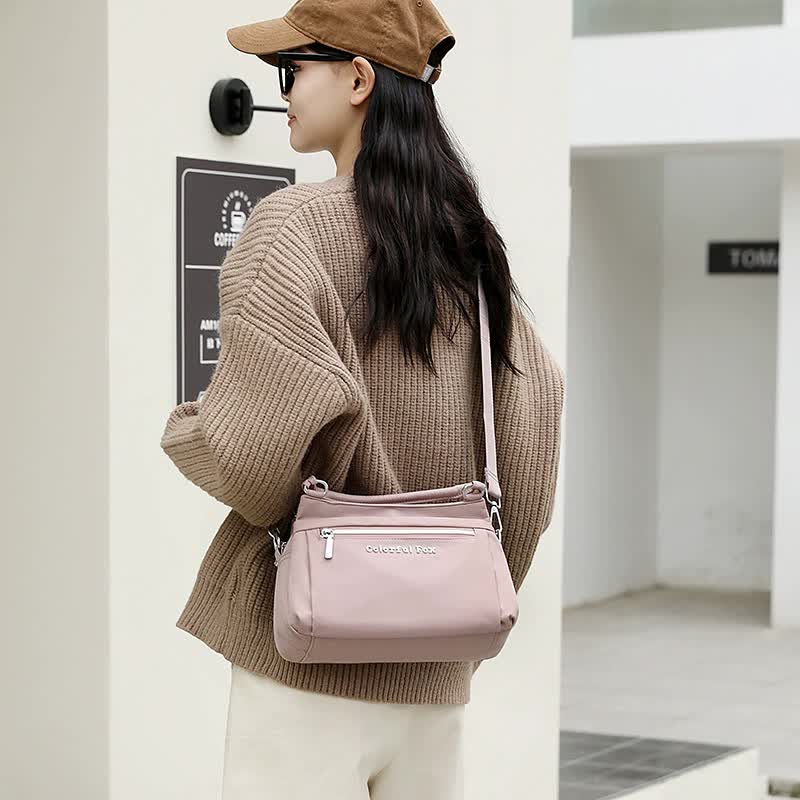 Mocha Gray Waterproof Nylon Crossbody Bag - Lightweight and Adjustable Strap Shoulder Bag for Women Secondary image