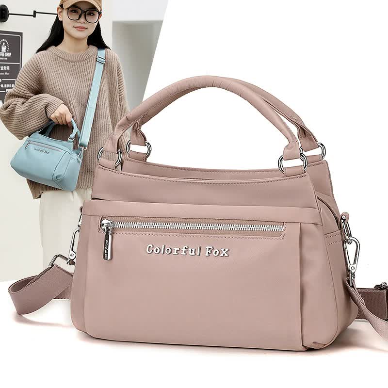 Coffee Waterproof Nylon Crossbody Bag - Lightweight and Adjustable Strap Shoulder Bag for Women