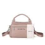 Coffee Waterproof Nylon Crossbody Bag - Lightweight and Adjustable Strap Shoulder Bag for Women
