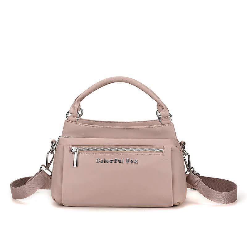 Pink Waterproof Nylon Crossbody Bag - Lightweight and Adjustable Strap Shoulder Bag for Women Main image