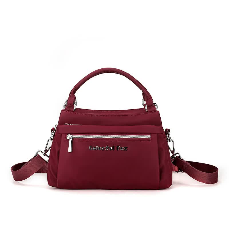 Red Waterproof Nylon Crossbody Bag - Lightweight and Adjustable Strap Shoulder Bag for Women Main image
