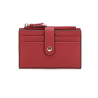 3 PCS Wallets Red Women's Small Zipper Snap Card Wallet, Ladies PU Leather Credit Card Holder with Coin Pocke
