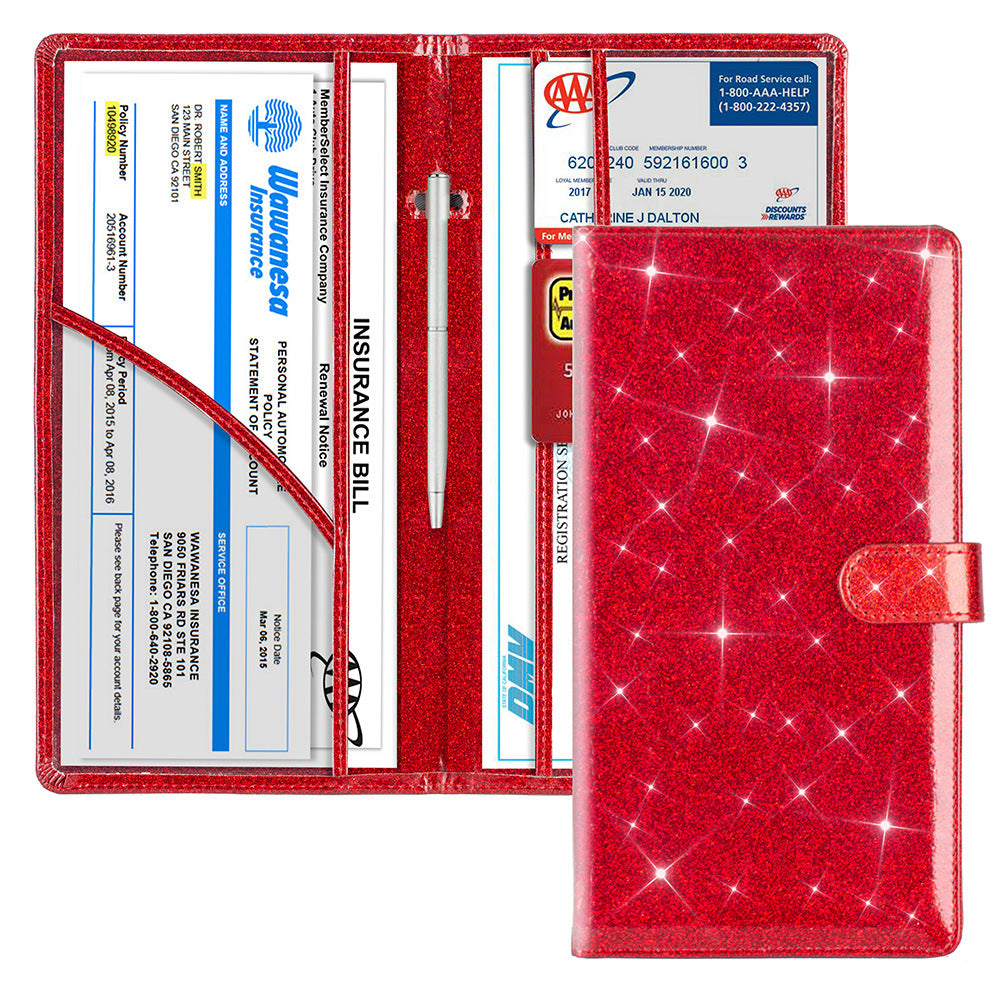 Red Sparkling Document Organizer Wallet - 24x12.8cm, Lightweight and Durable Secondary image