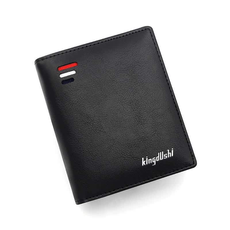 Black Men���s RFID Blocking Leather Wallet - Slim and Compact Design