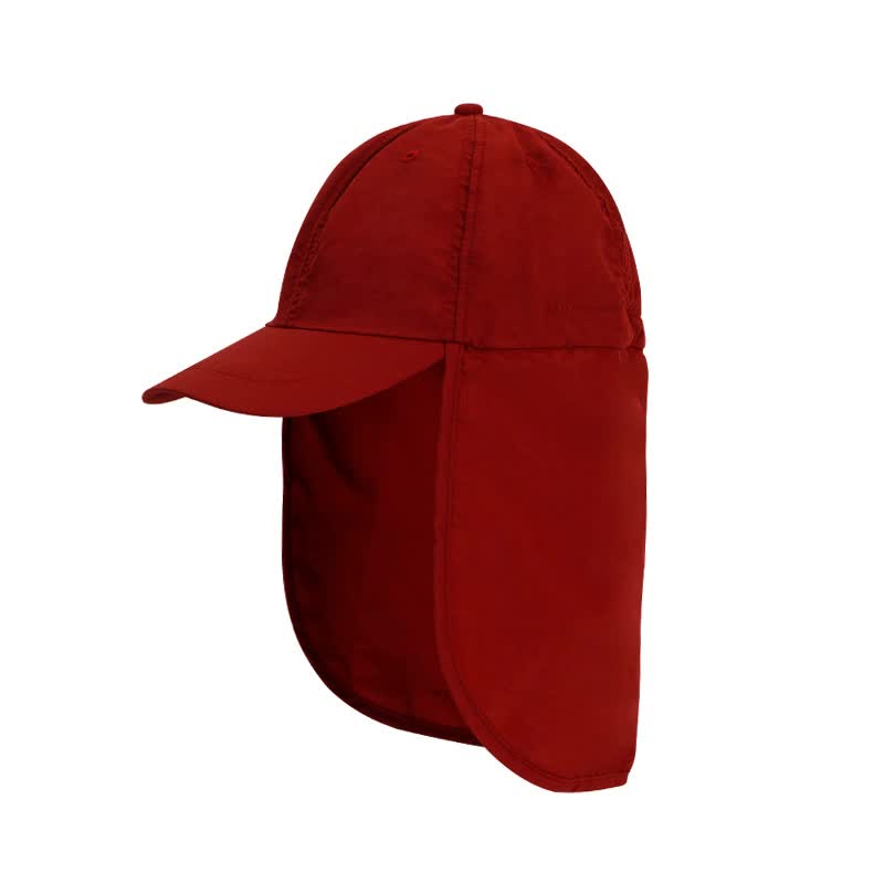 Red UV Protection Outdoor Sun Hat with Neck Flap - Lightweight and Breathable Main image
