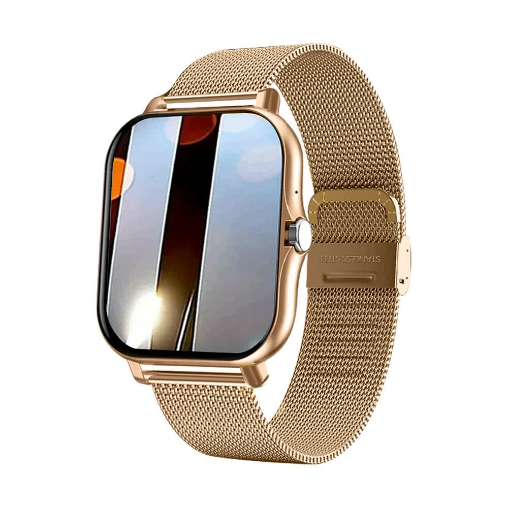 Gold Smart Fitness Watch with Large Display - 24 Sport Modes, Heart Rate Monitor & More Main image