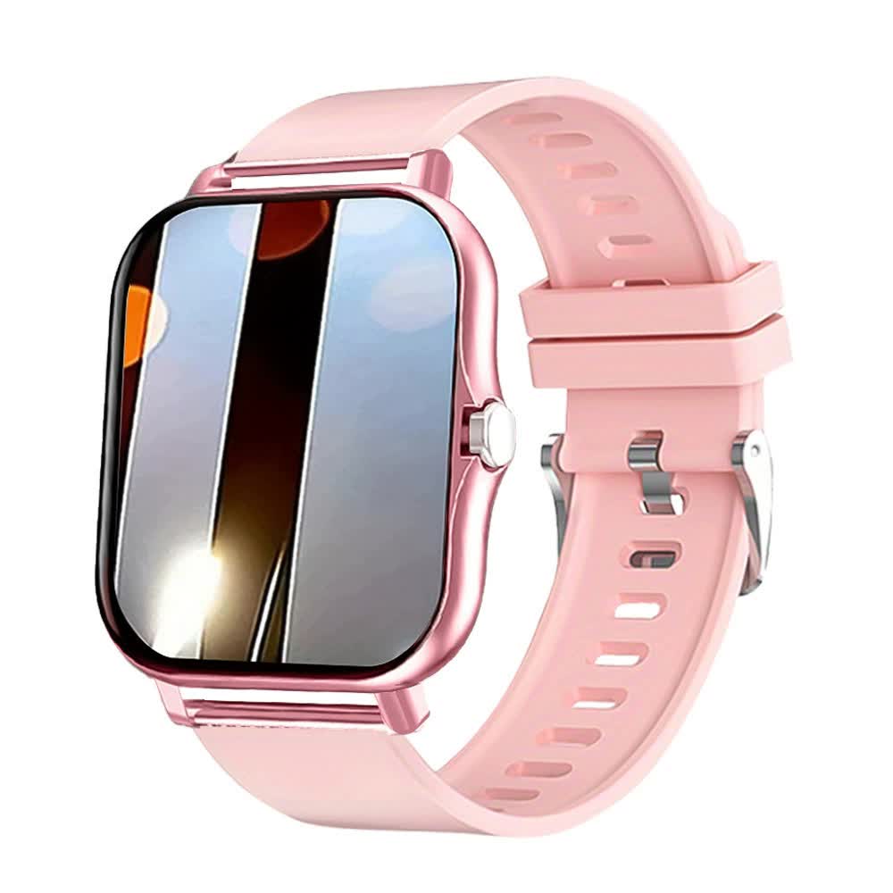 Single Silicone Strap Pink Smart Fitness Watch with Large Display - 24 Sport Modes, Heart Rate Monitor & More Main image