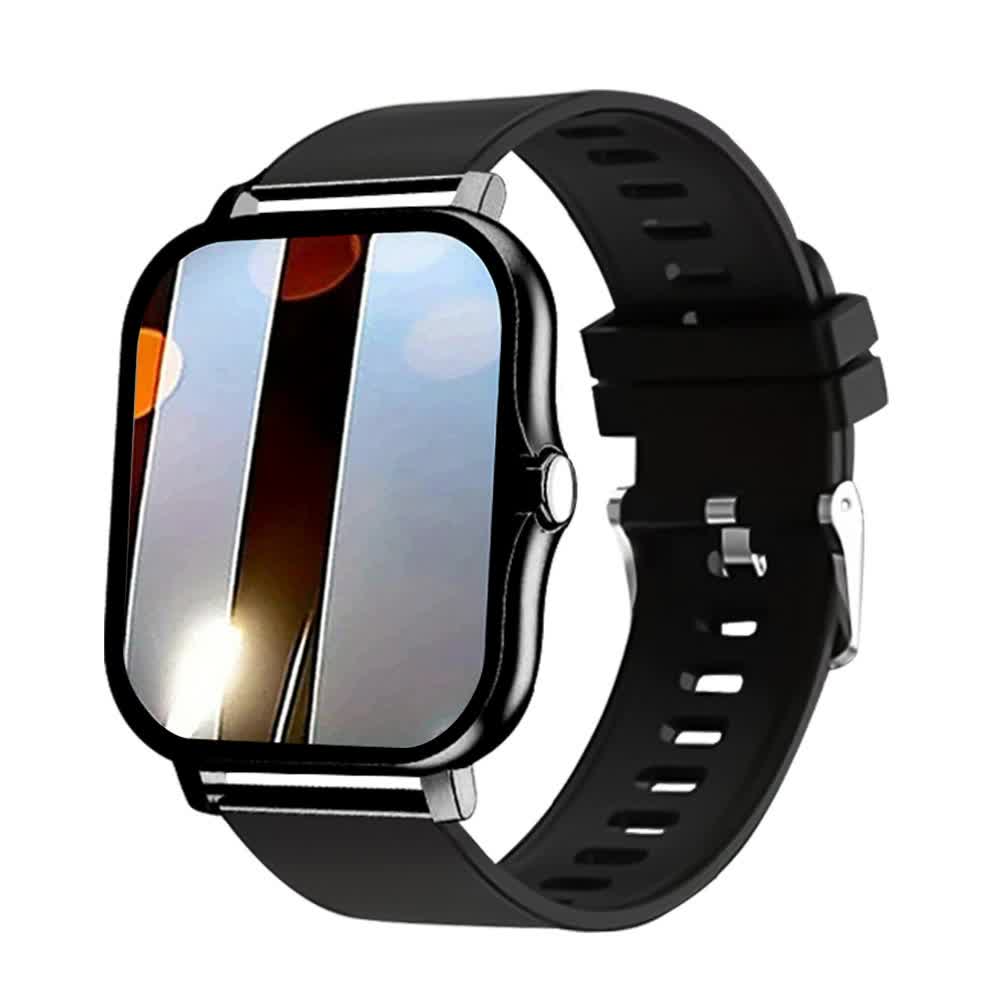 Single Silicone Strap Black Smart Fitness Watch with Large Display - 24 Sport Modes, Heart Rate Monitor & More Main image