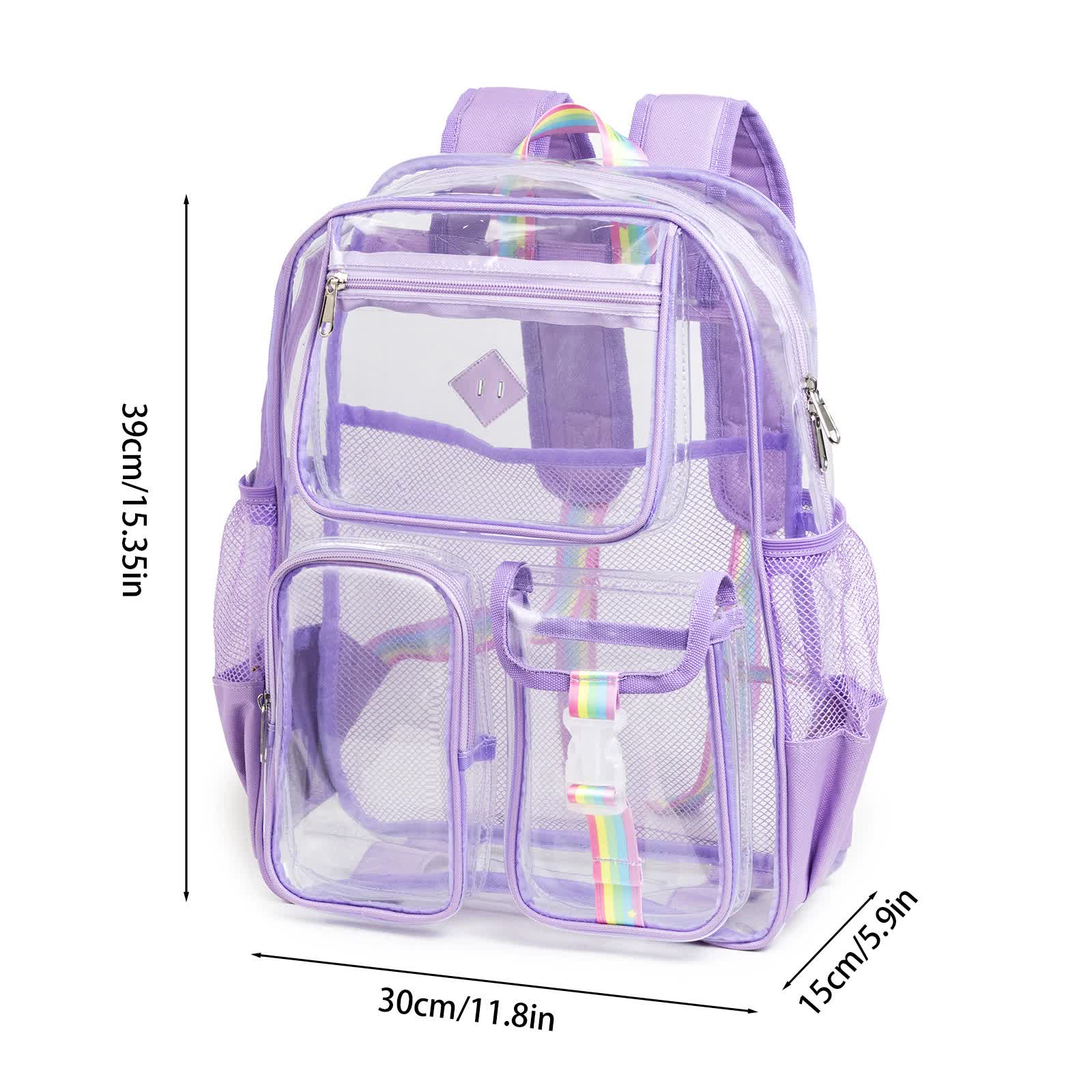 Black Clear Transparent Backpack - Stylish PVC School Bag with Multiple Pockets Secondary image