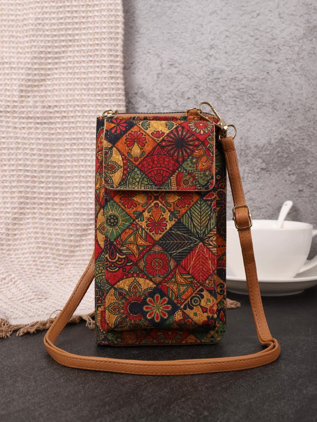 F Elegance Vintage Bohemian Style Wallet with Multi-Compartment Design - Large Capacity Zipper Clutch for Women Main image